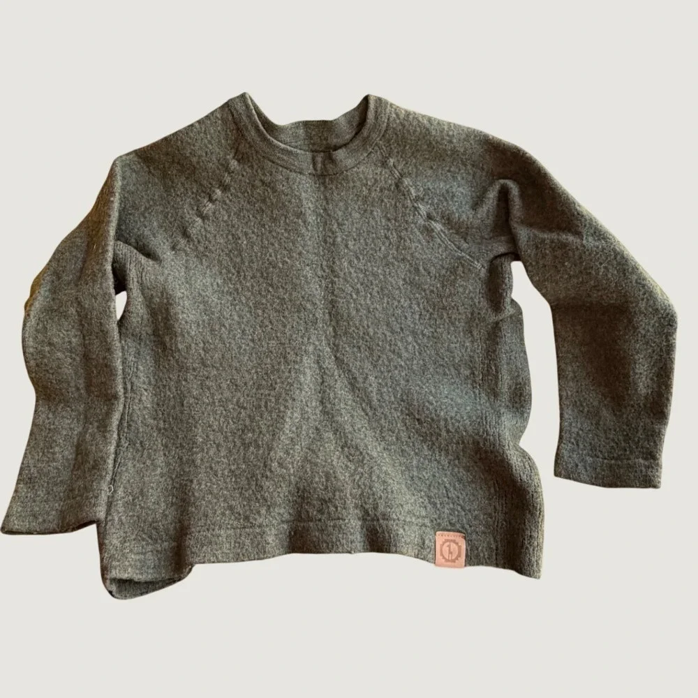 Paka Apparel Kids Royal Alpaca Wool Blend Crewneck Sweater Green Medium